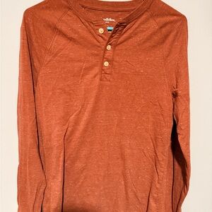 Goodfellow & Co Men's Burnt Orange Long Sleeve Henley